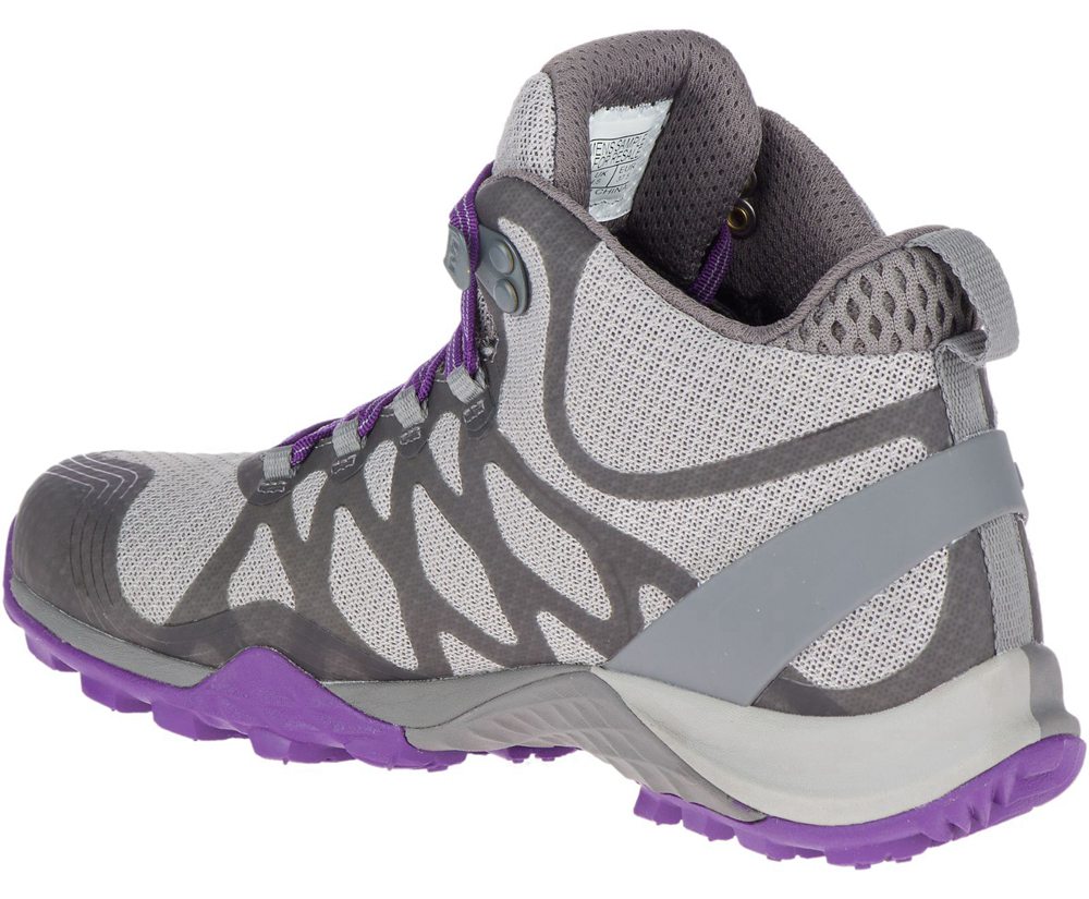 Merrell Boots Grey/Purple - Siren 3 Mid Waterproof - Womens 54YBDGCXT